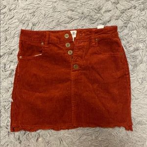 Cute fall maroon corduroy skirt